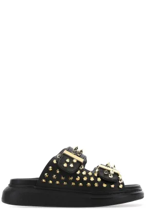 Alexander McQueen Studded Buckled Strap Slides