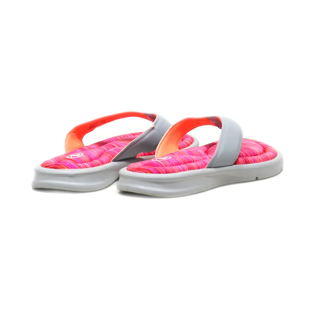 Athletic Flip Flops Fabric Grey Colour For Women