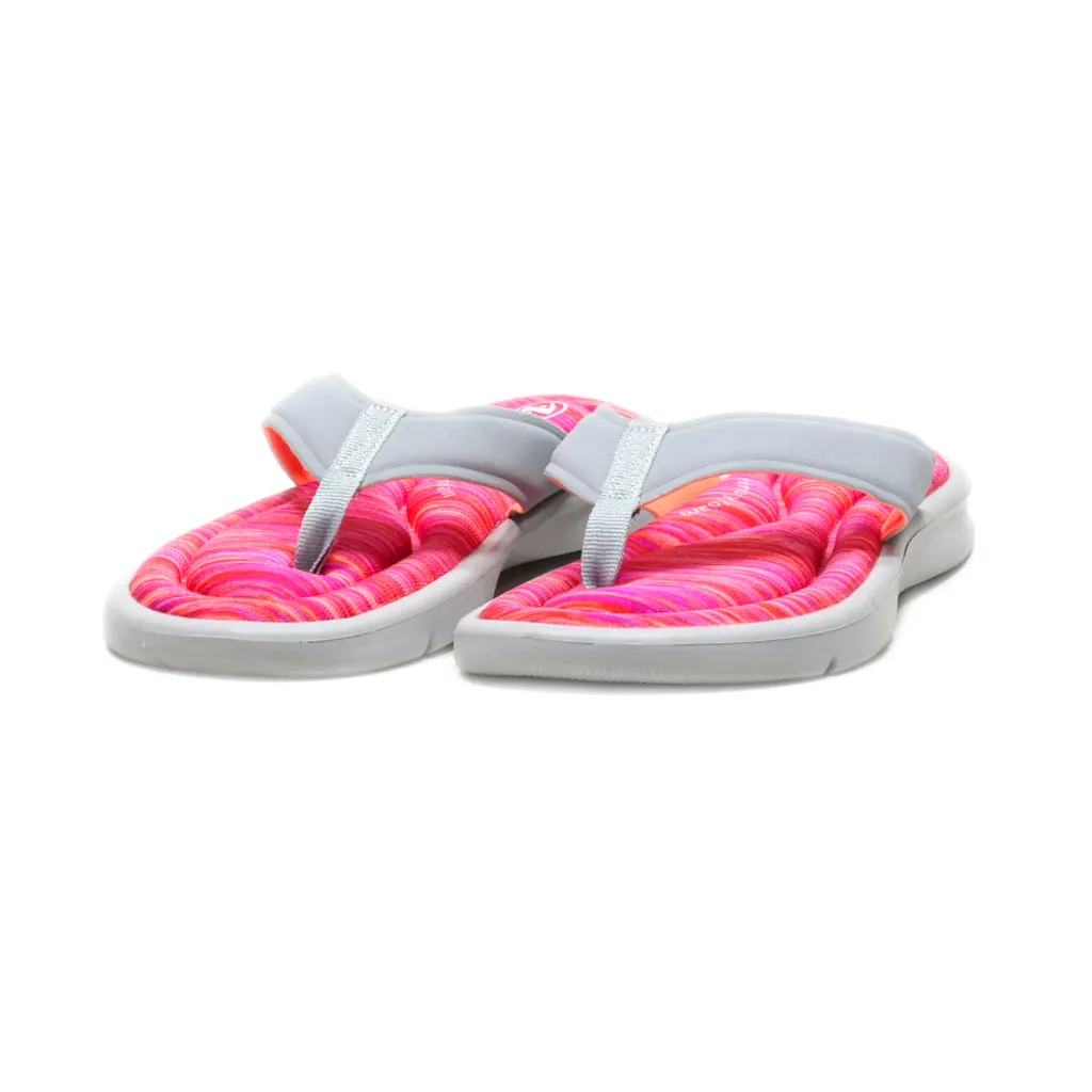 Athletic Flip Flops Fabric Grey Colour For Women