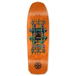 Black Label 10" x 32.875" John Lucero OG Bars Cross ORANGE STAIN Shaped Skateboard Deck