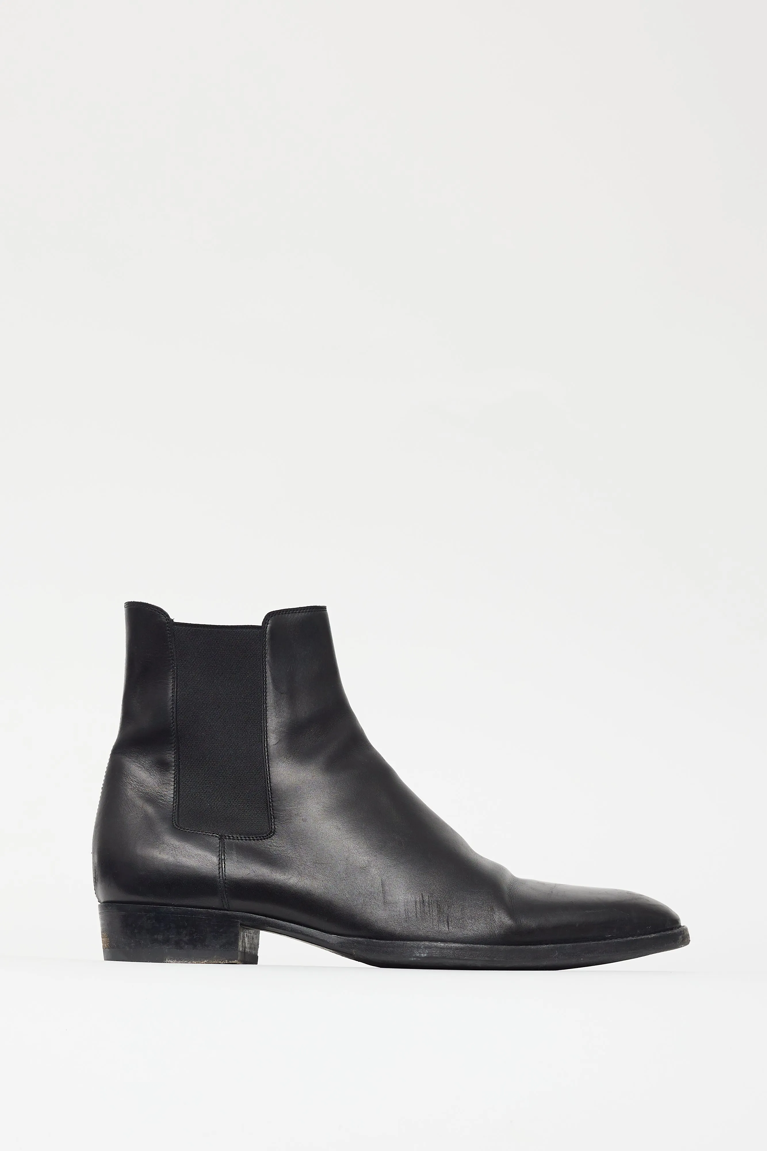 Black Leather Ankle Chelsea Boot