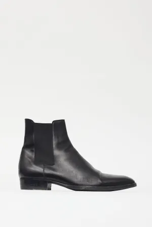 Black Leather Ankle Chelsea Boot