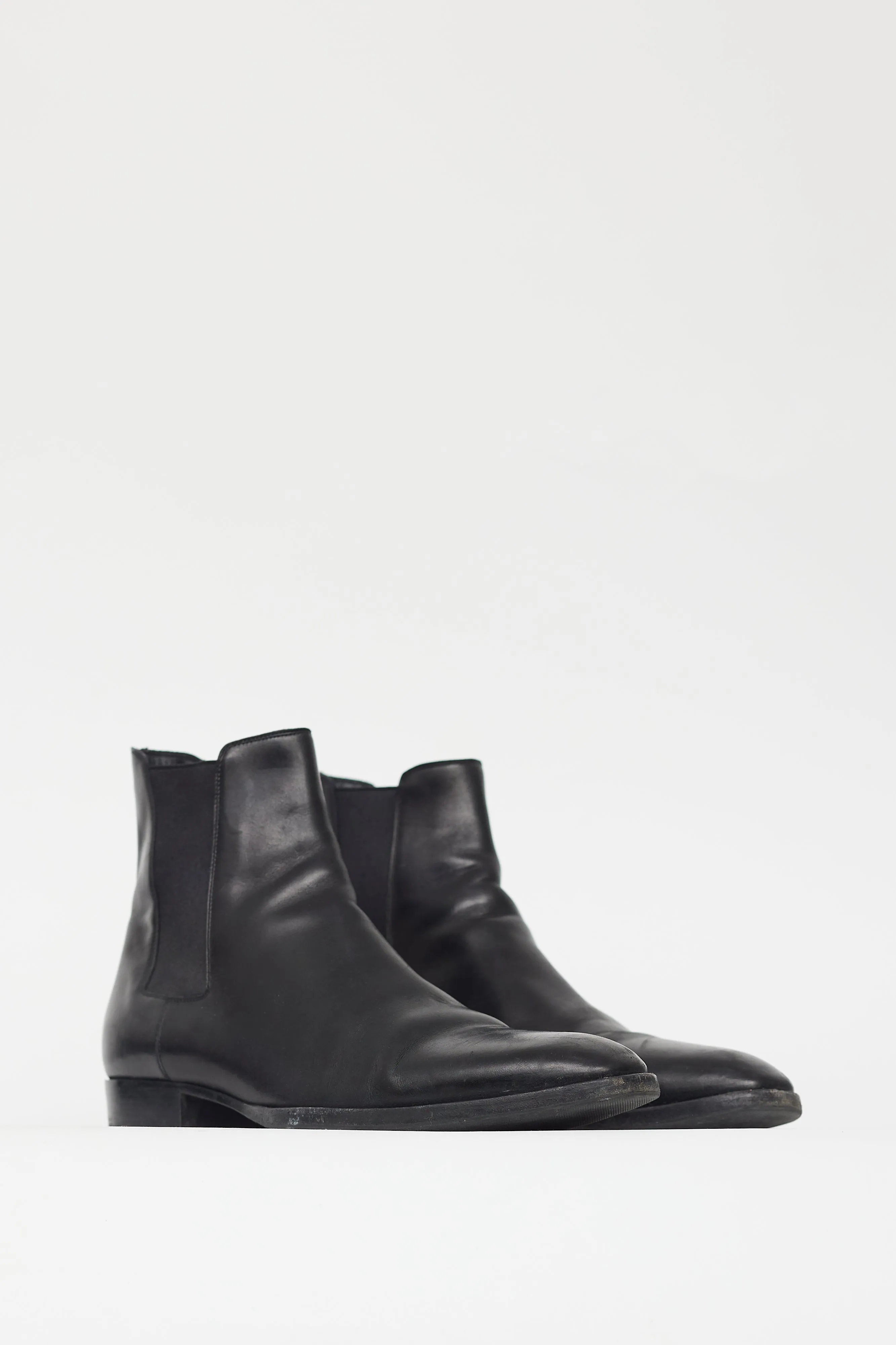 Black Leather Ankle Chelsea Boot