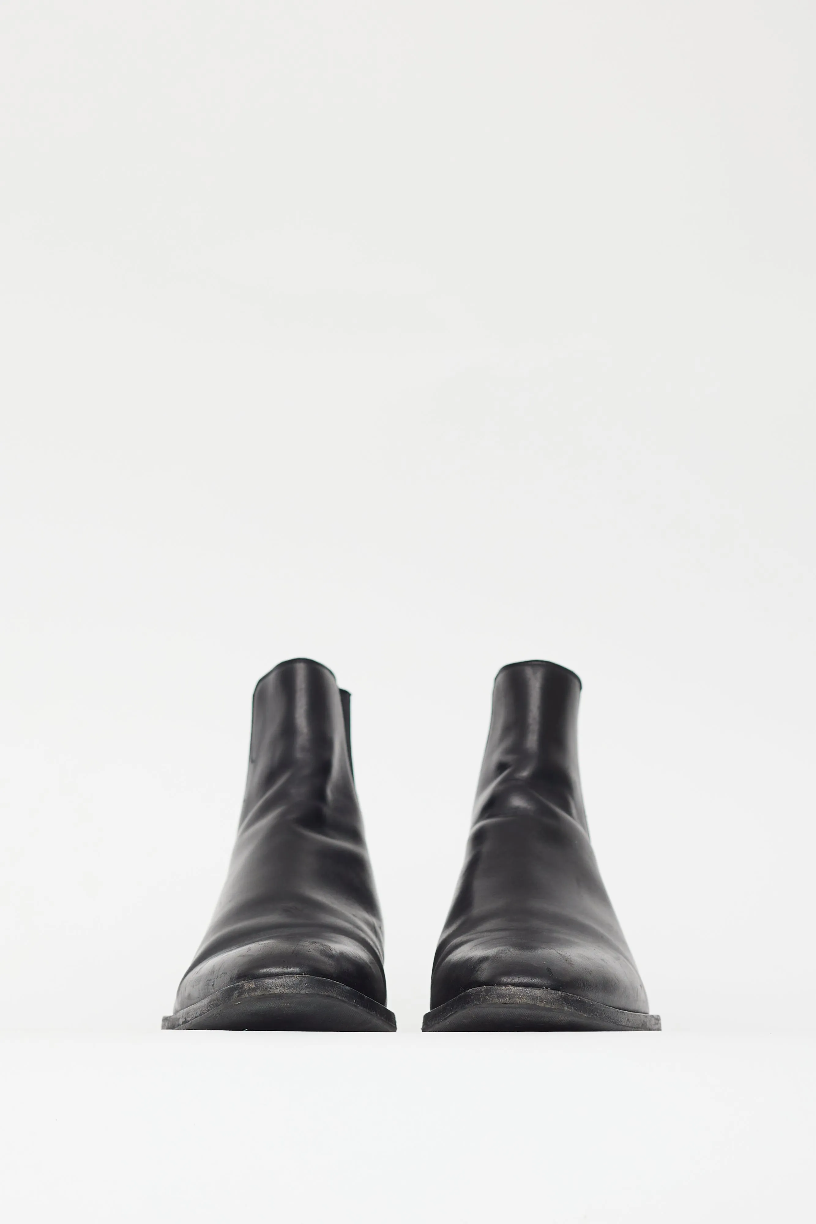 Black Leather Ankle Chelsea Boot