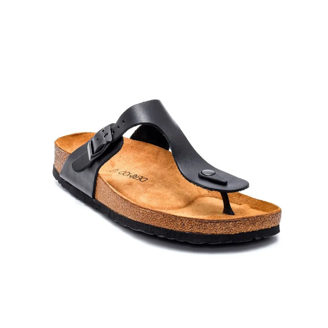 Black Men Leather Suede Slipper