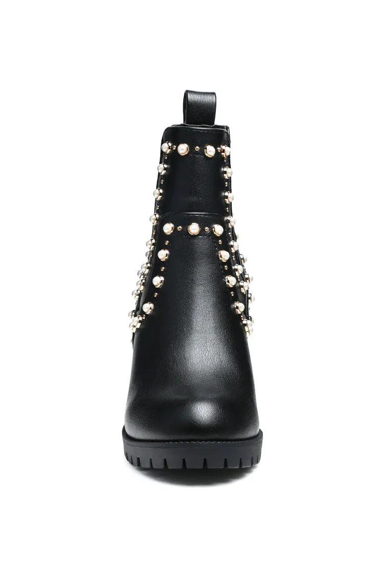 Cherin Pearls Chelsea Boots