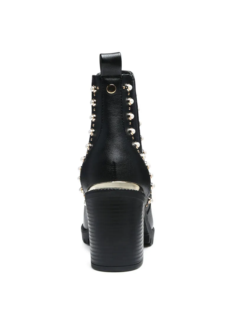 Cherin Pearls Chelsea Boots