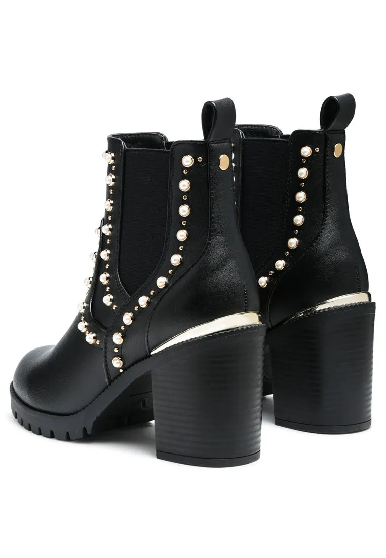 Cherin Pearls Chelsea Boots