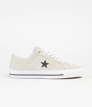 Converse One Star Pro Suede Ox Shoes - Egret / White / Black