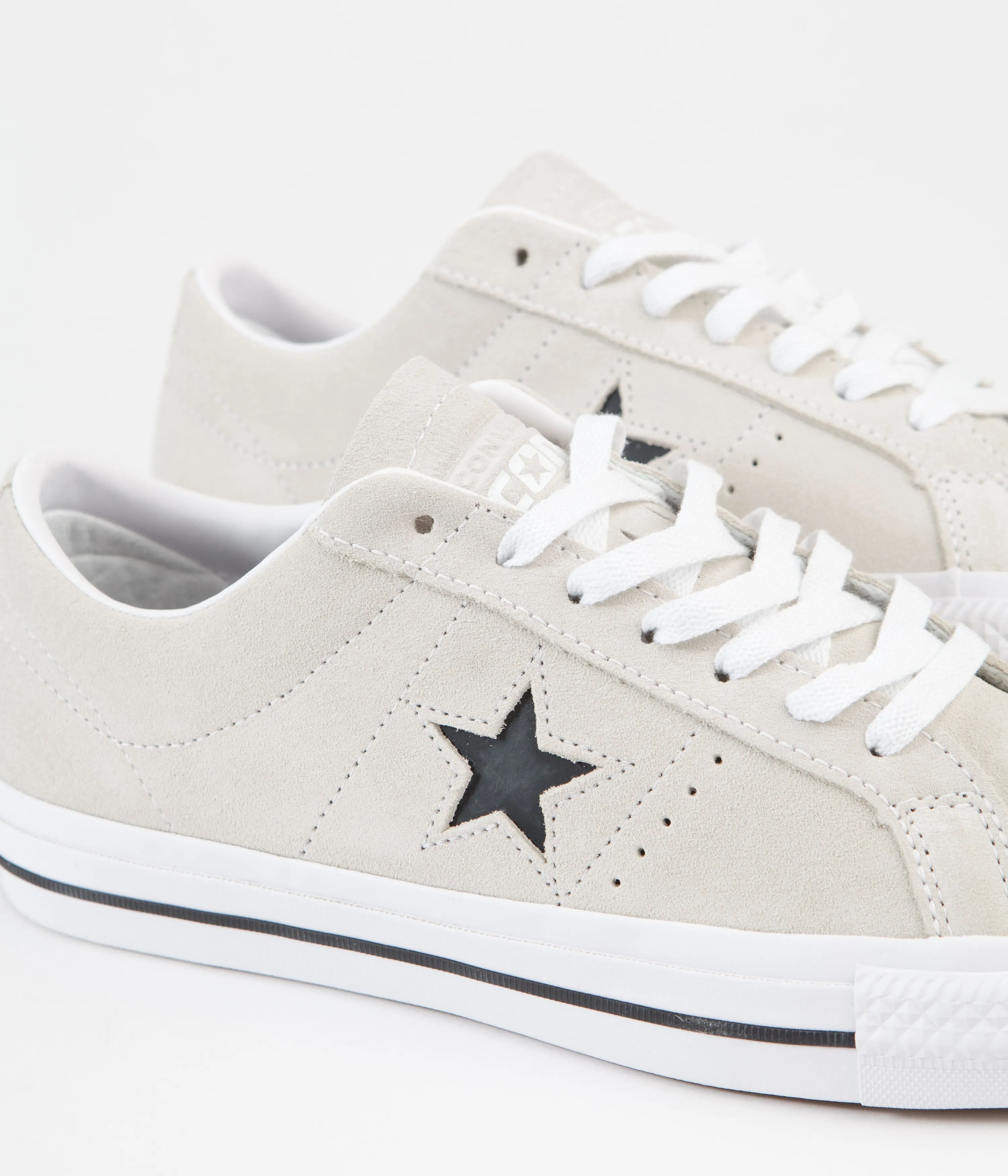 Converse One Star Pro Suede Ox Shoes - Egret / White / Black