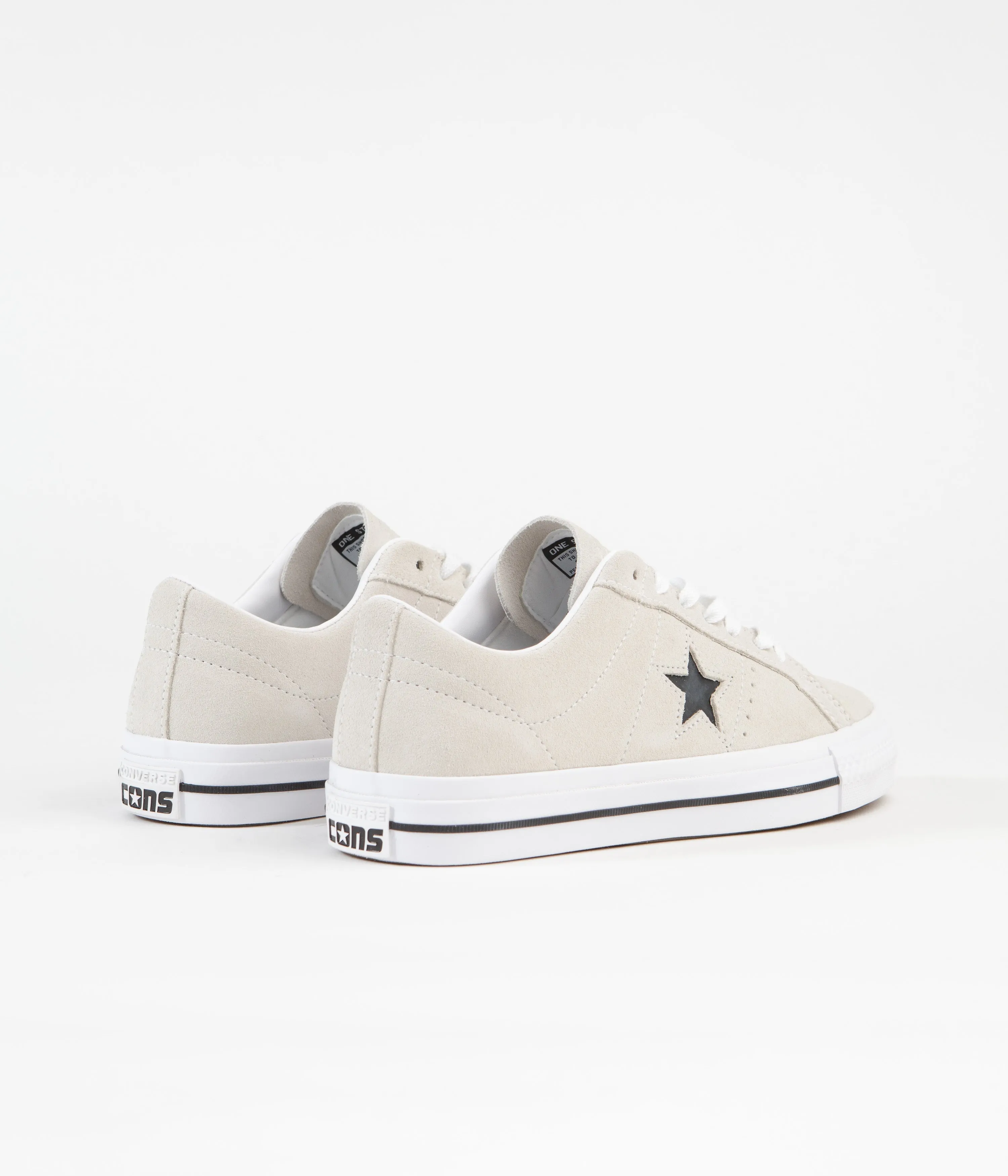 Converse One Star Pro Suede Ox Shoes - Egret / White / Black