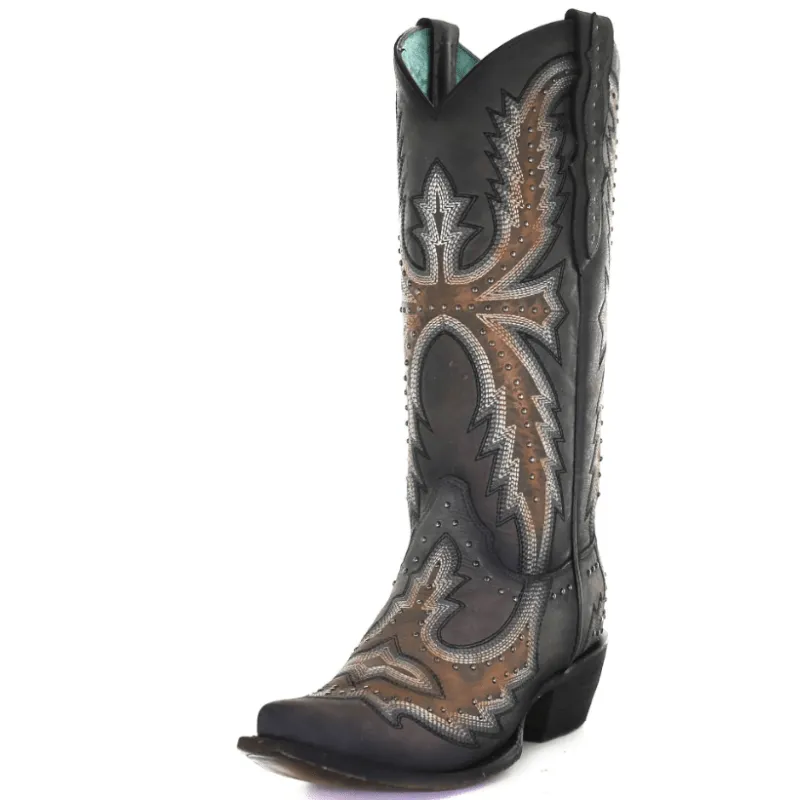 Corral Women's Hand Painted with Embroidery and Studs Western Boots C3651