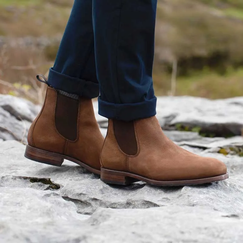 DUBARRY Kerry Chelsea Boots - Mens Gore-Tex Leather - Walnut