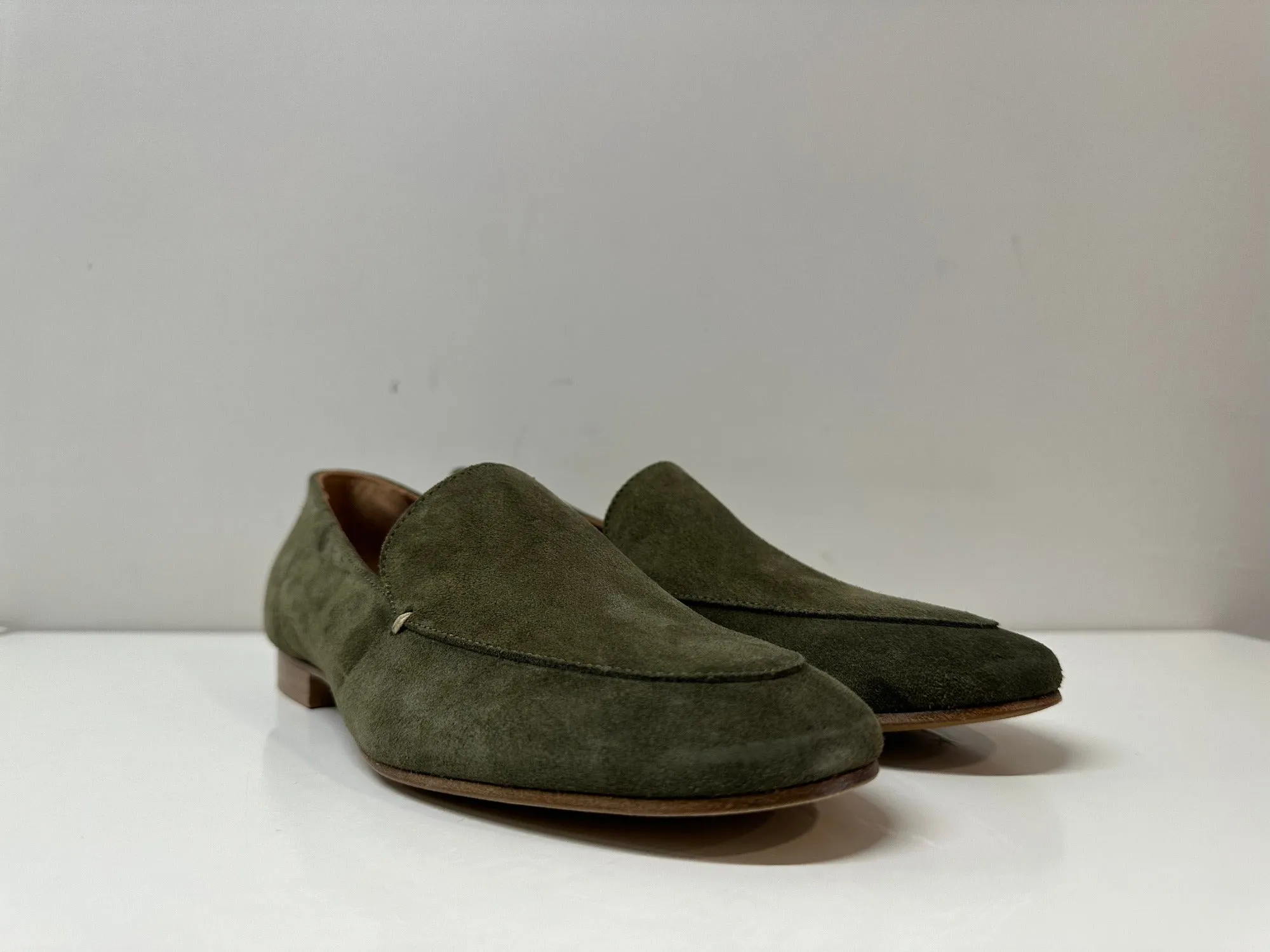 Emporio Italia Cetera Loafer G594 In Moss Suede