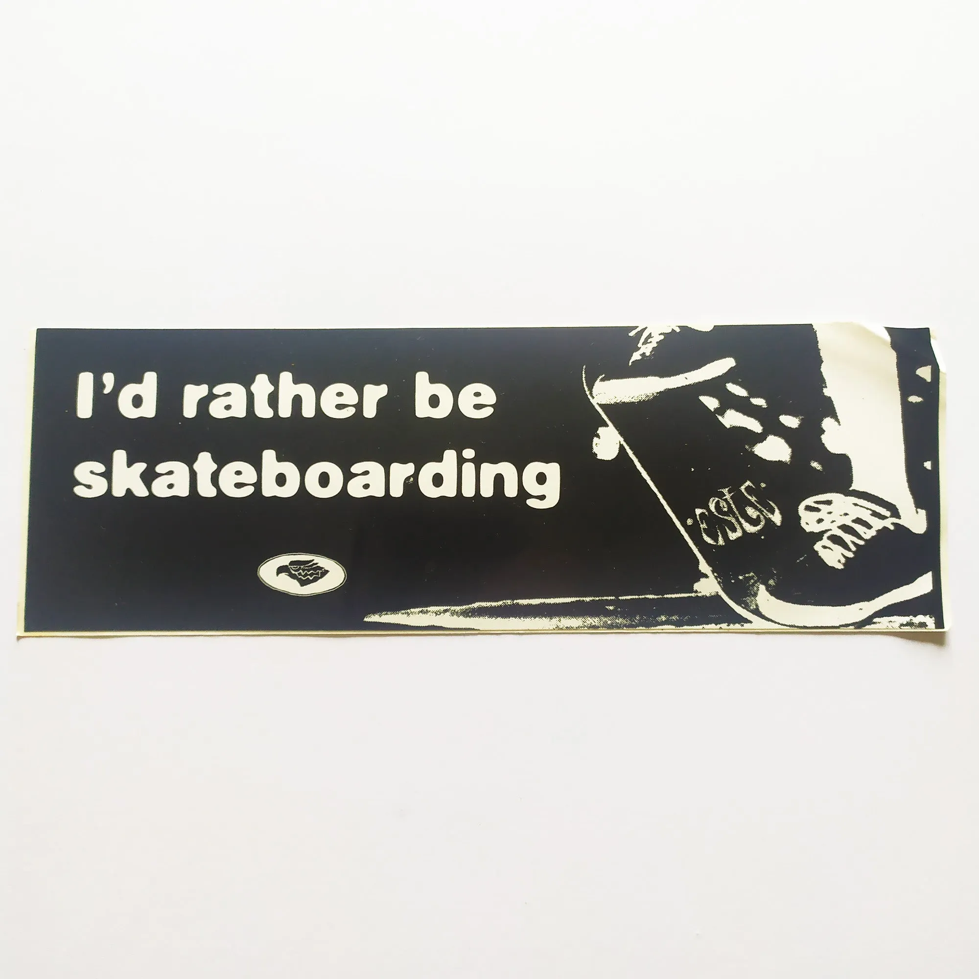 Este Old School Skateboard Sticker "I'd rather be skateboarding"