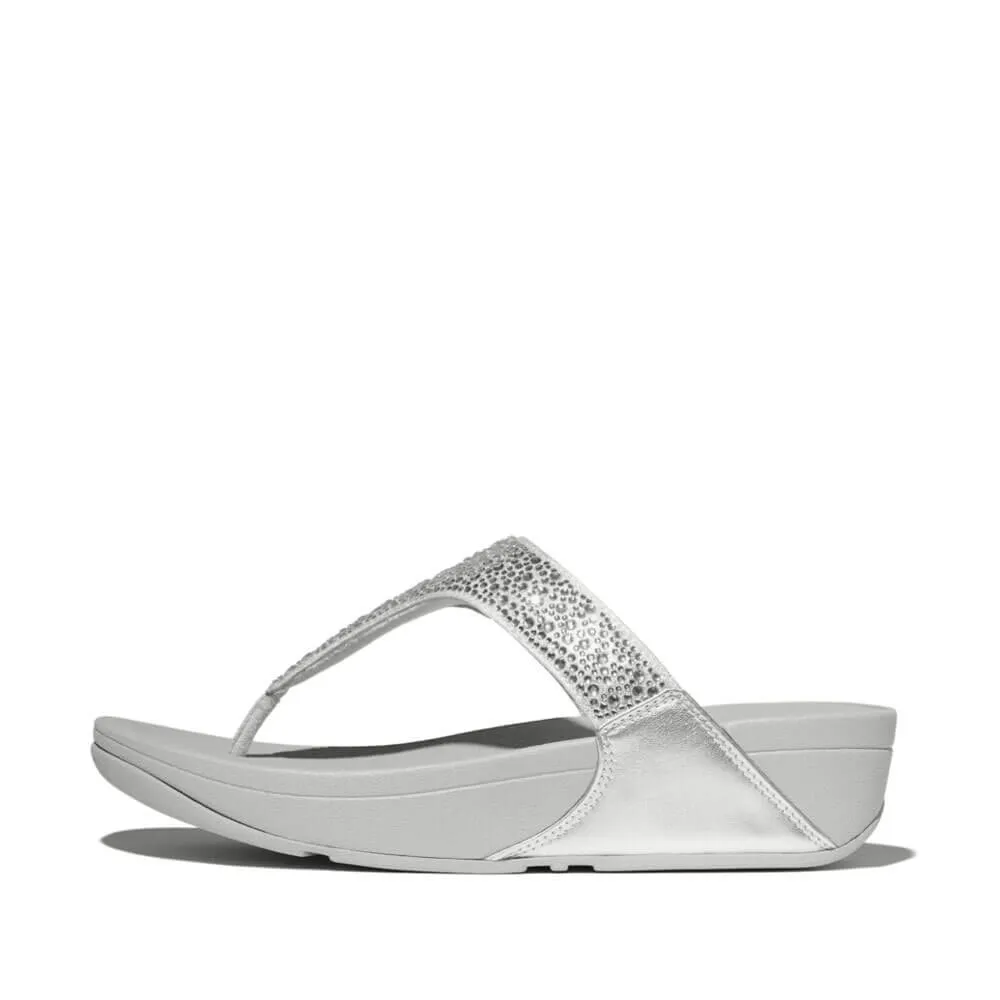 FitFlop Lulu Crystal Mix Sandals - Silver