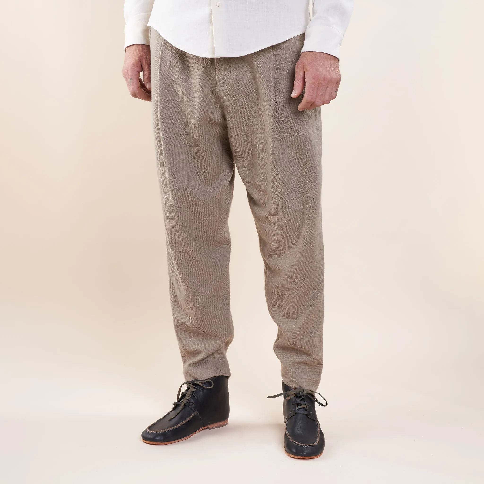 Hi-Top Moccasin, Plant Dyed Black Vegetable Tanned Leather