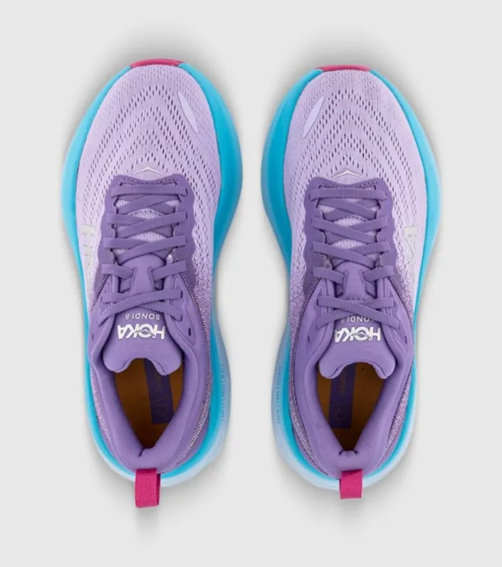 Hoka Womens Bondi 8 (B) Running Shoe - Chalk Violet/Pastel Lilac