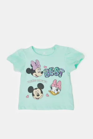 Infant Girls Blue Minnie Mouse T-Shirt