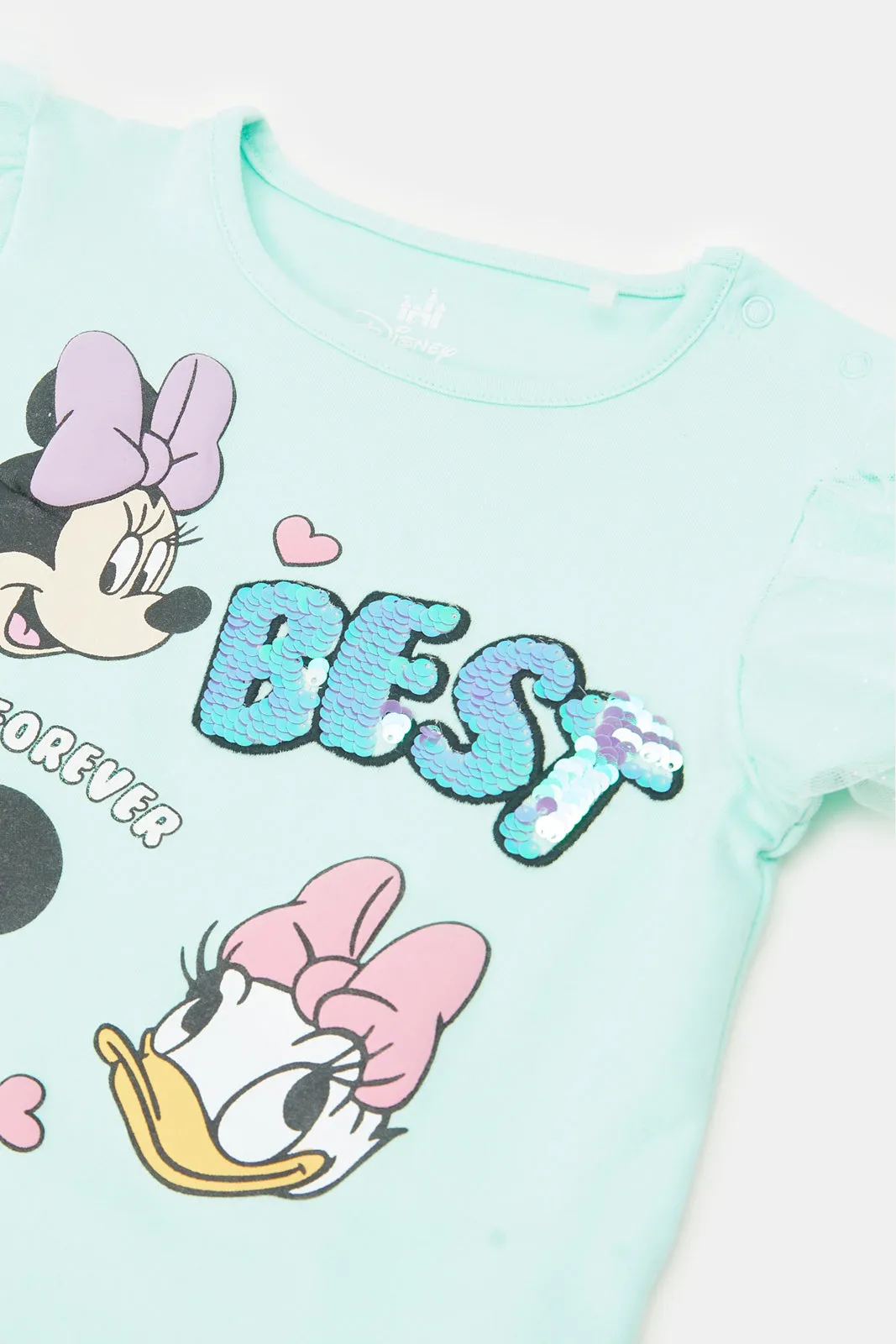 Infant Girls Blue Minnie Mouse T-Shirt