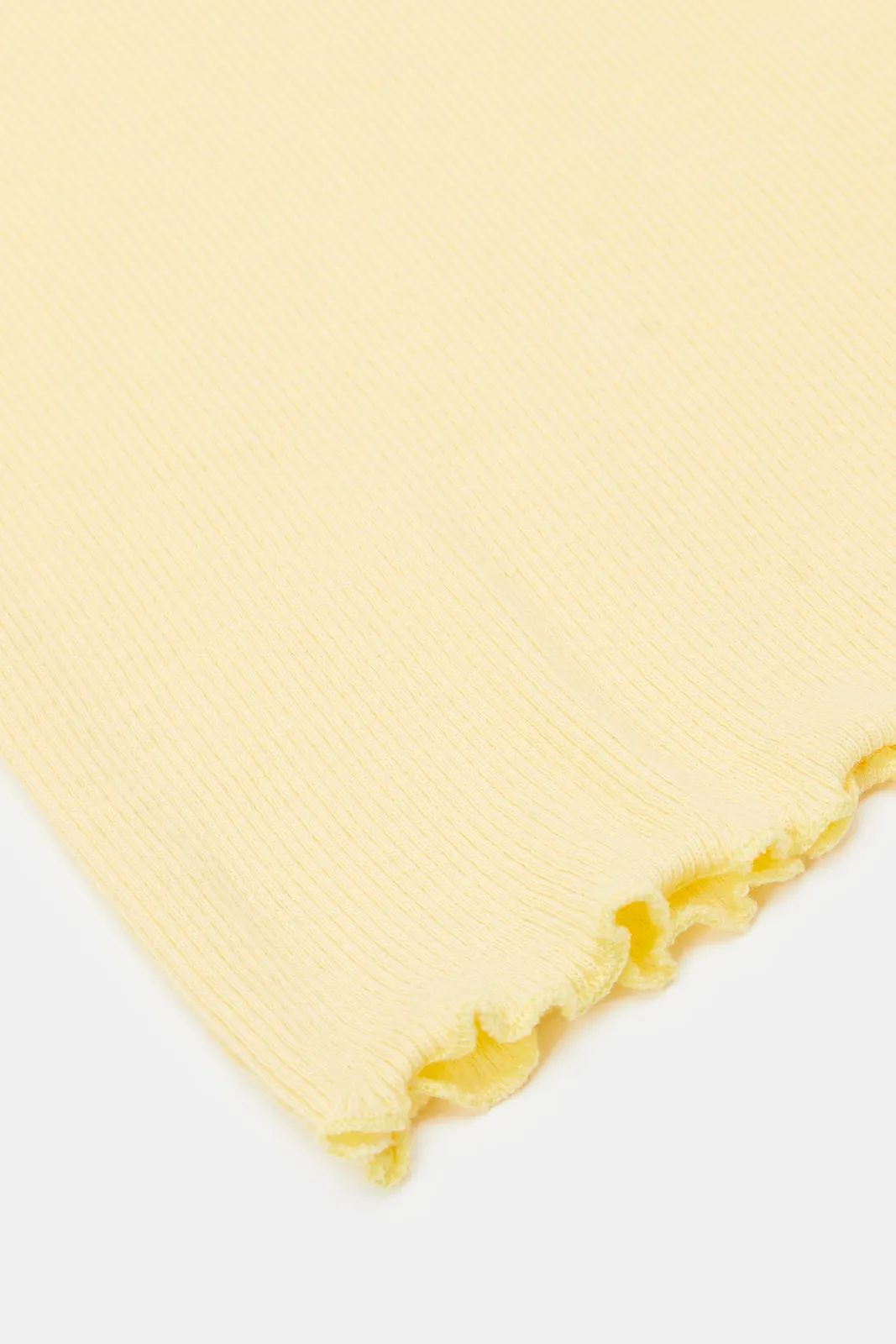 Infant Girls Yellow Pineapple Embroidery Logo T-Shirt