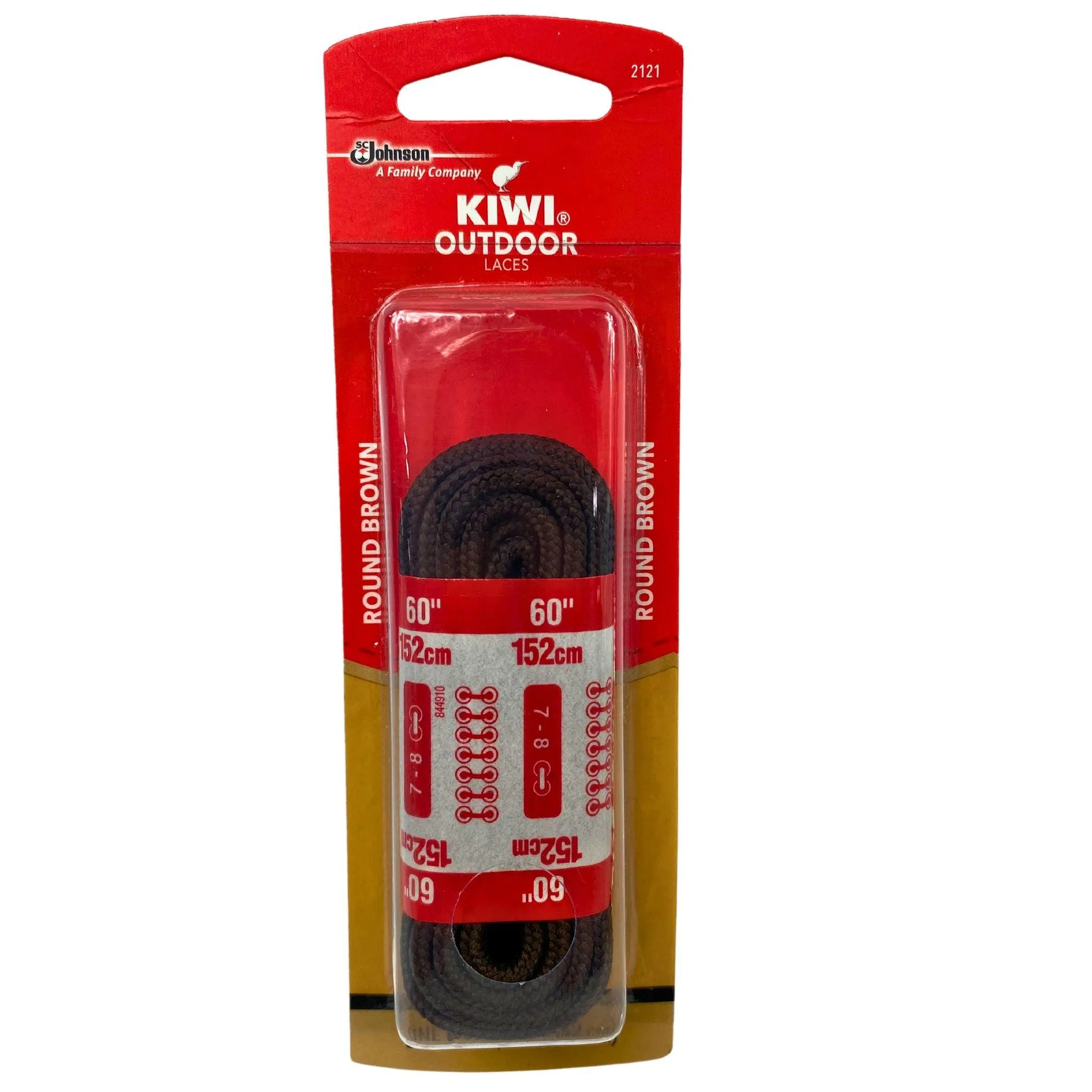 Kiwi Outdoor Laces "Round Brown" One Pair 60IN/152CM (90 Pcs Lot)