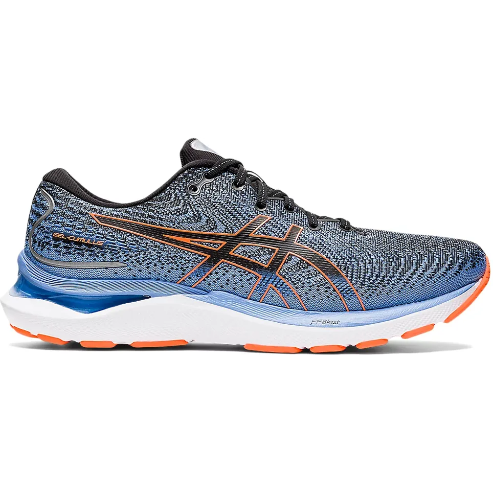 Men's Asics GEL-Cumulus 24, Black/Shocking Orange, 9.5 2E Wide