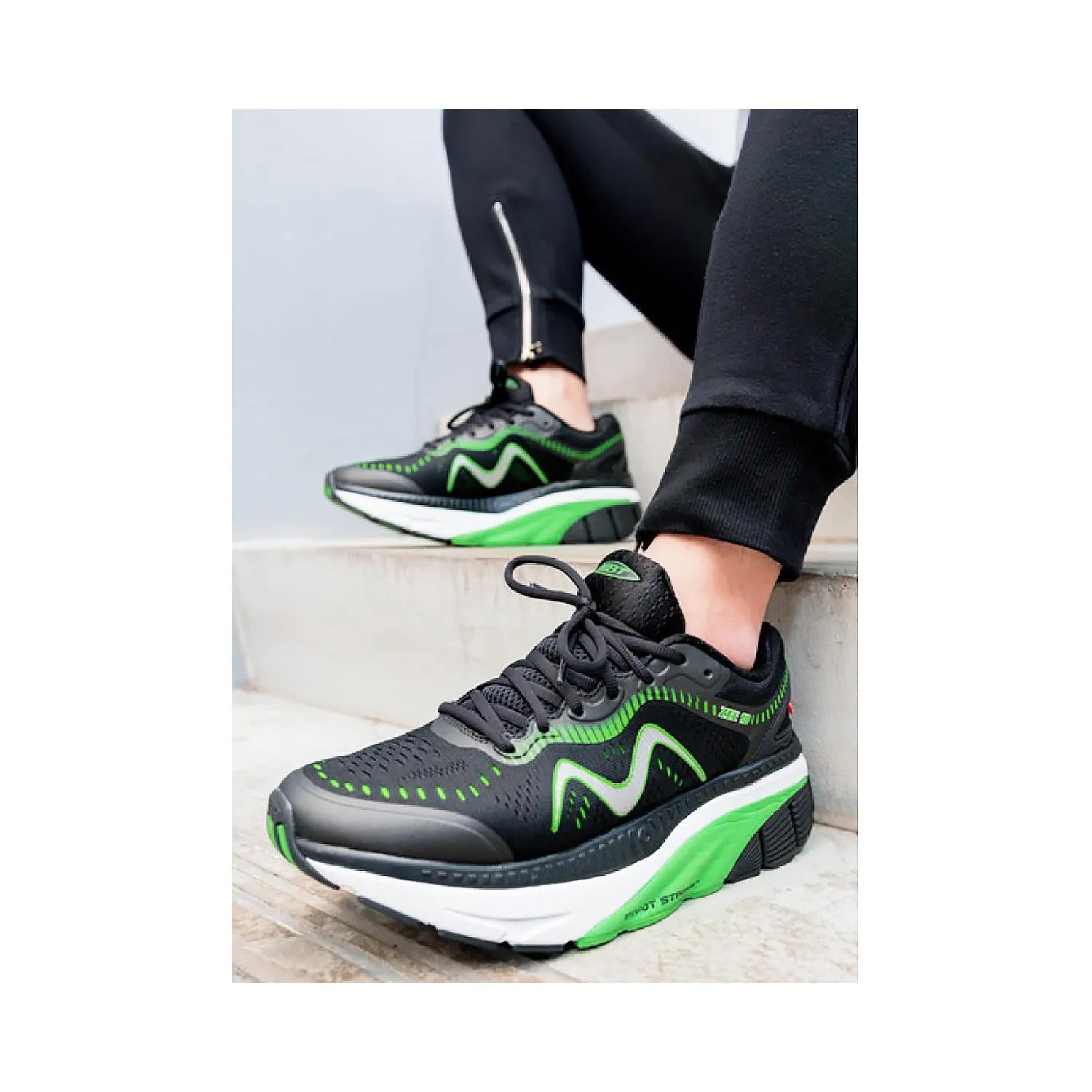 Men's MBT Zee 18 Black/Green Mesh
