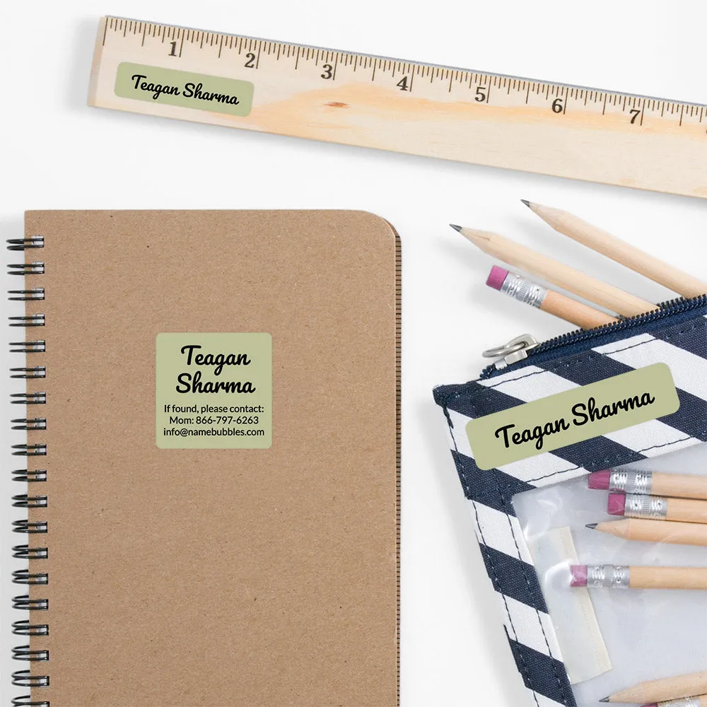 Neutral Color School Labels Pack