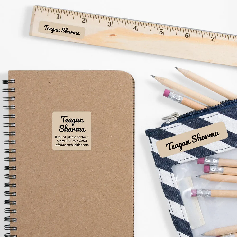 Neutral Color School Labels Pack