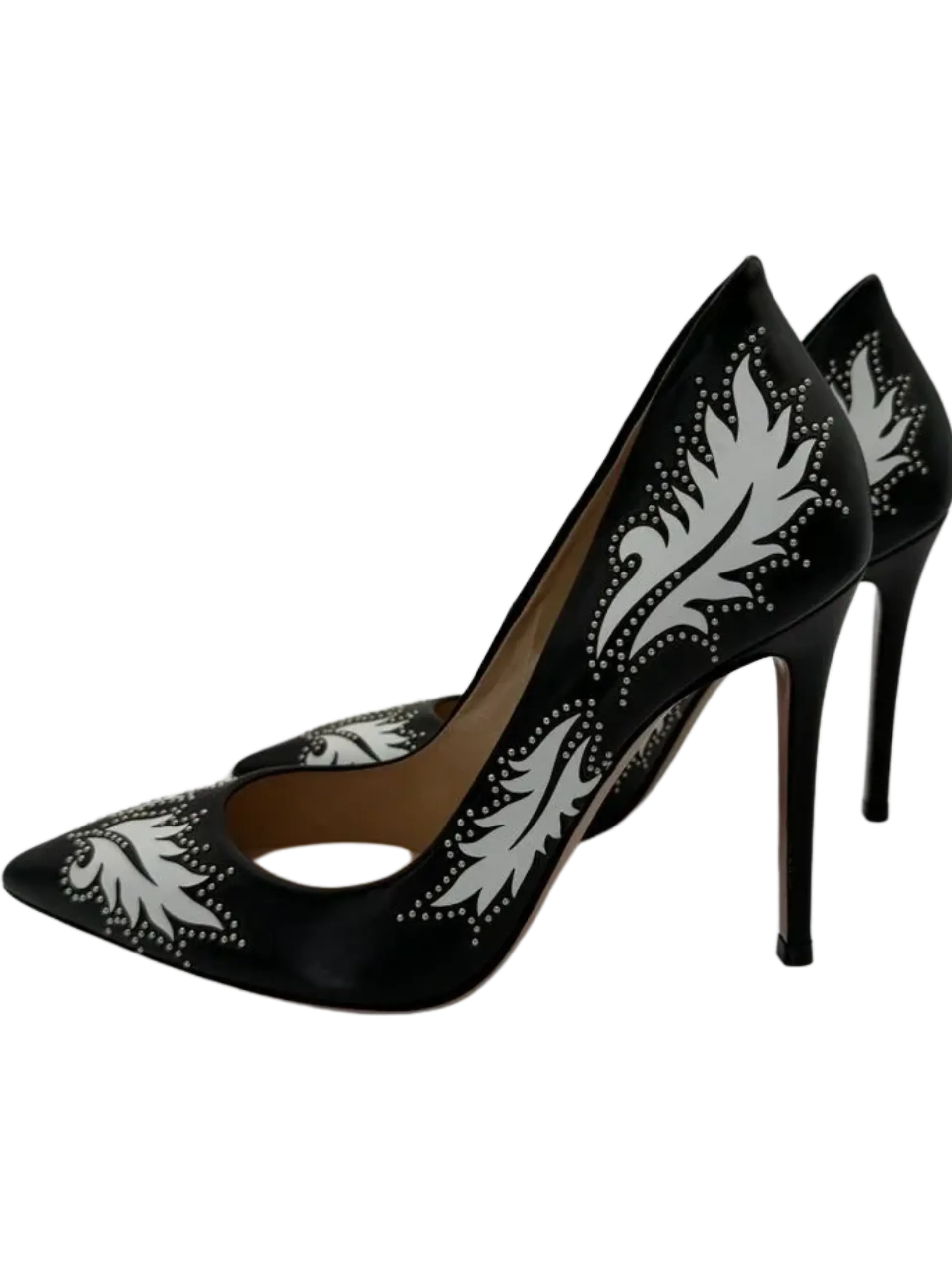 *NEW* Gianvito Rossi Santa Fe Studded Pumps in Black Leather