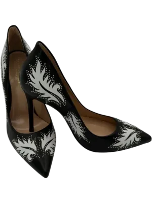 *NEW* Gianvito Rossi Santa Fe Studded Pumps in Black Leather
