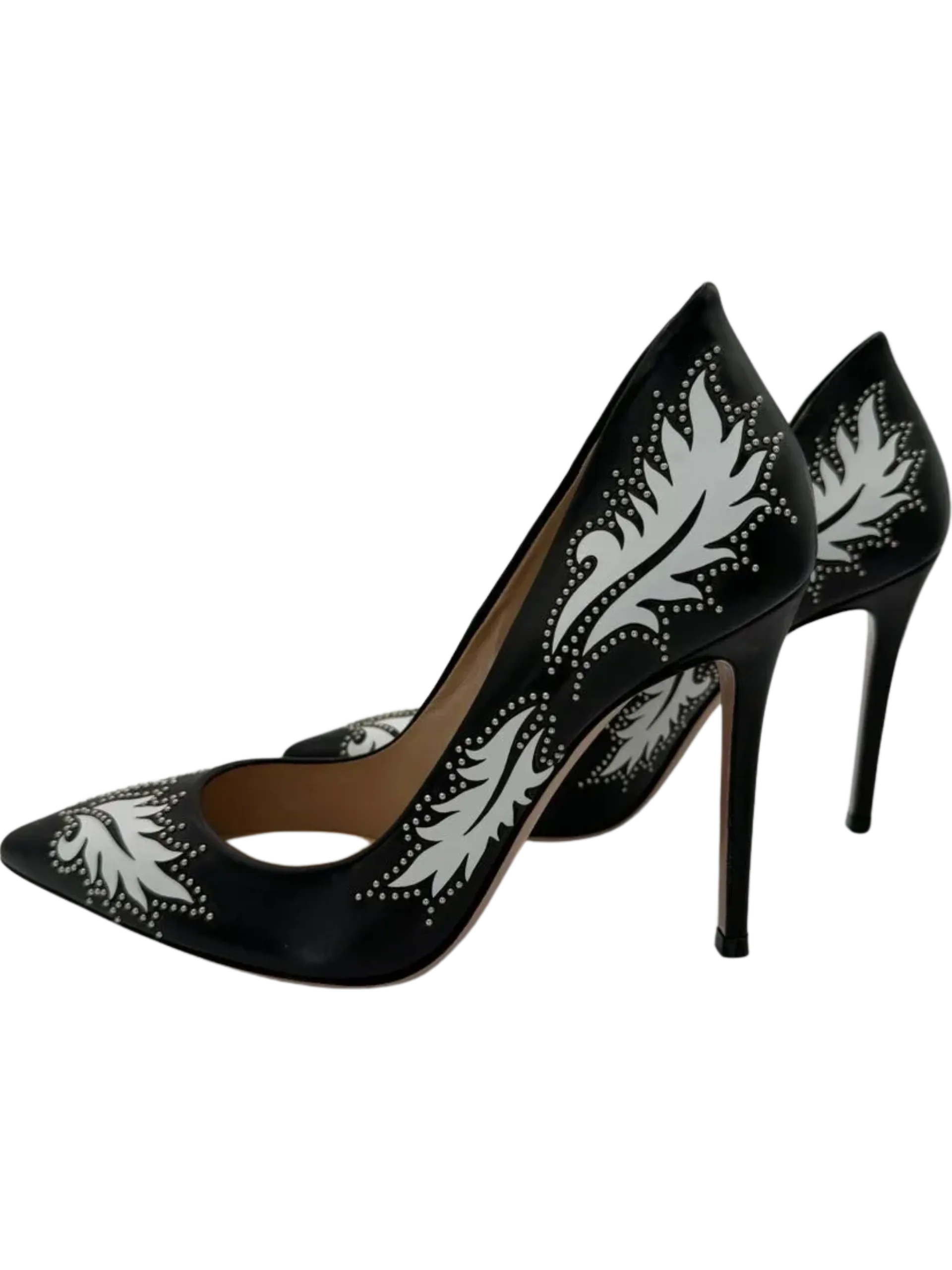 *NEW* Gianvito Rossi Santa Fe Studded Pumps in Black Leather