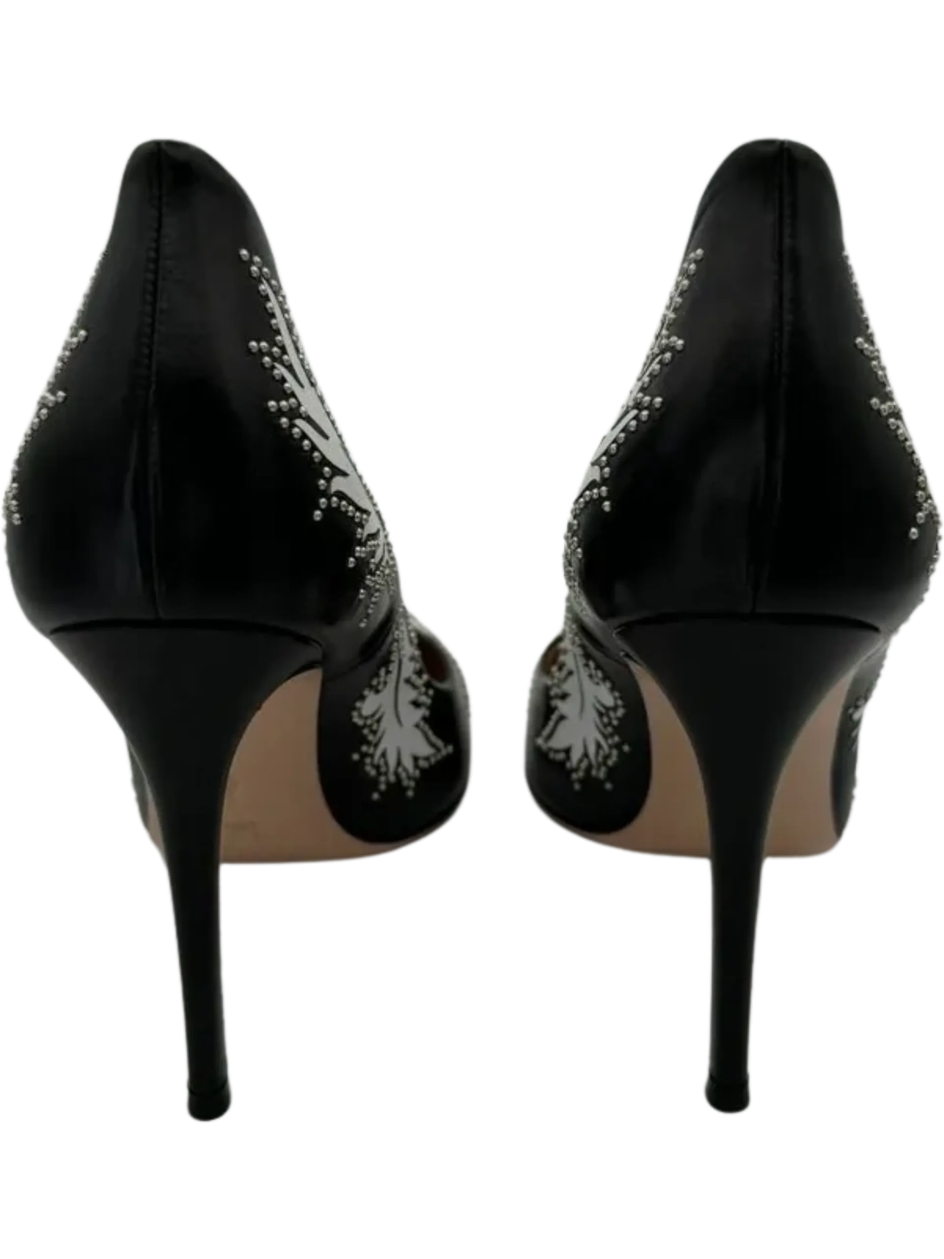 *NEW* Gianvito Rossi Santa Fe Studded Pumps in Black Leather