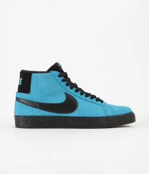 Nike SB Blazer Mid Shoes - Baltic Blue / Black - Baltic Blue - White