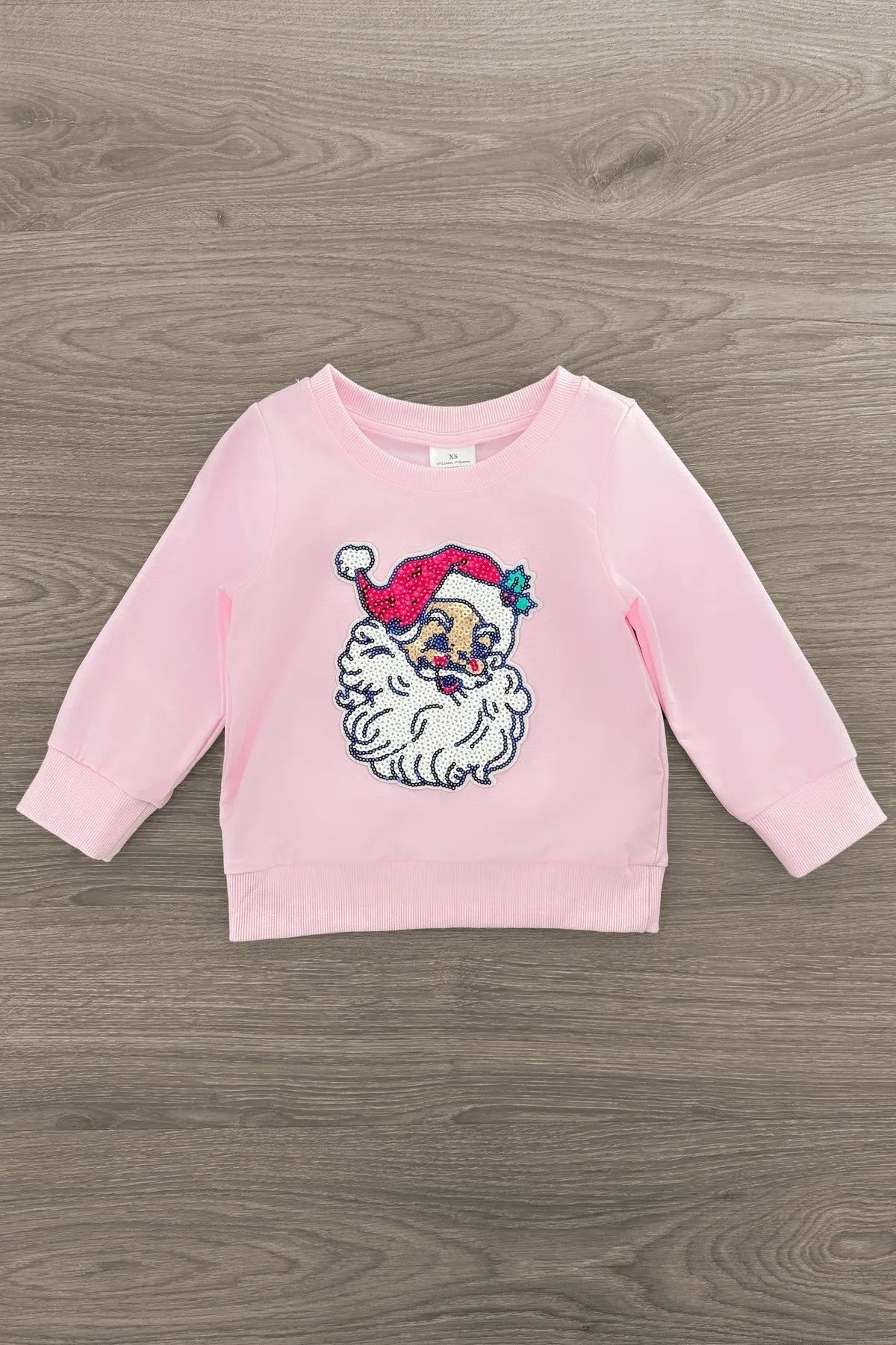 Pink Sequin Santa Bell Bottom Set