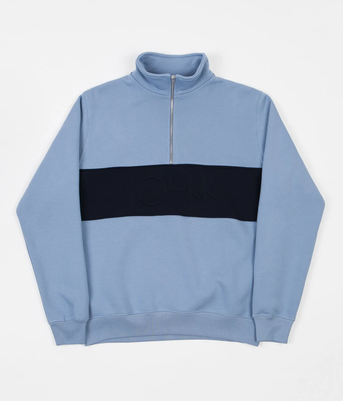 Polar Block Zip Sweatshirt - Dusty Blue / Navy