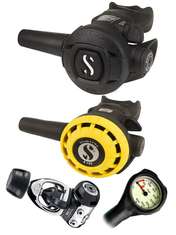 Scubapro Regulator Set: MK11 (DIN or Yoke) / S270 / Octopus & Free Termo Gauge