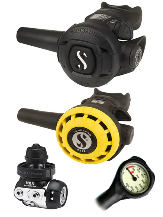 Scubapro Regulator Set: MK11 (DIN or Yoke) / S270 / Octopus & Free Termo Gauge