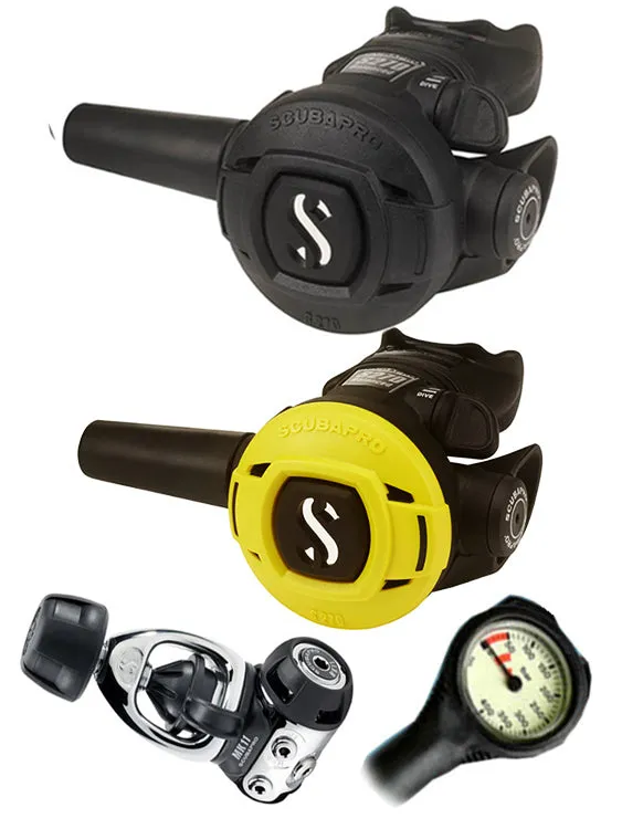Scubapro Regulator Set: MK11 (DIN or Yoke) / S270 / Octopus & Free Termo Gauge