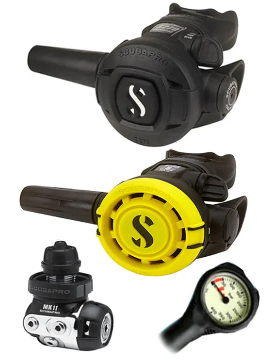Scubapro Regulator Set: MK11 (DIN or Yoke) / S270 / Octopus & Free Termo Gauge