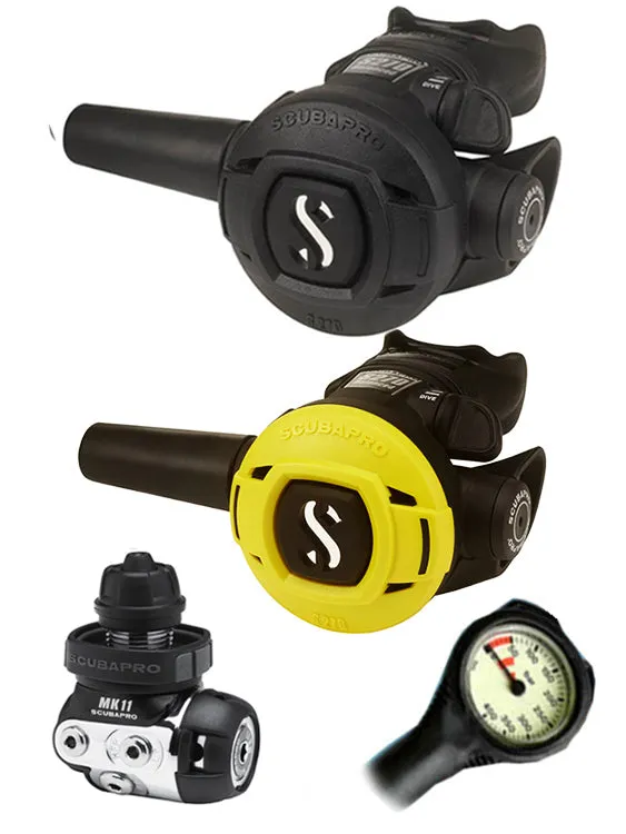 Scubapro Regulator Set: MK11 (DIN or Yoke) / S270 / Octopus & Free Termo Gauge