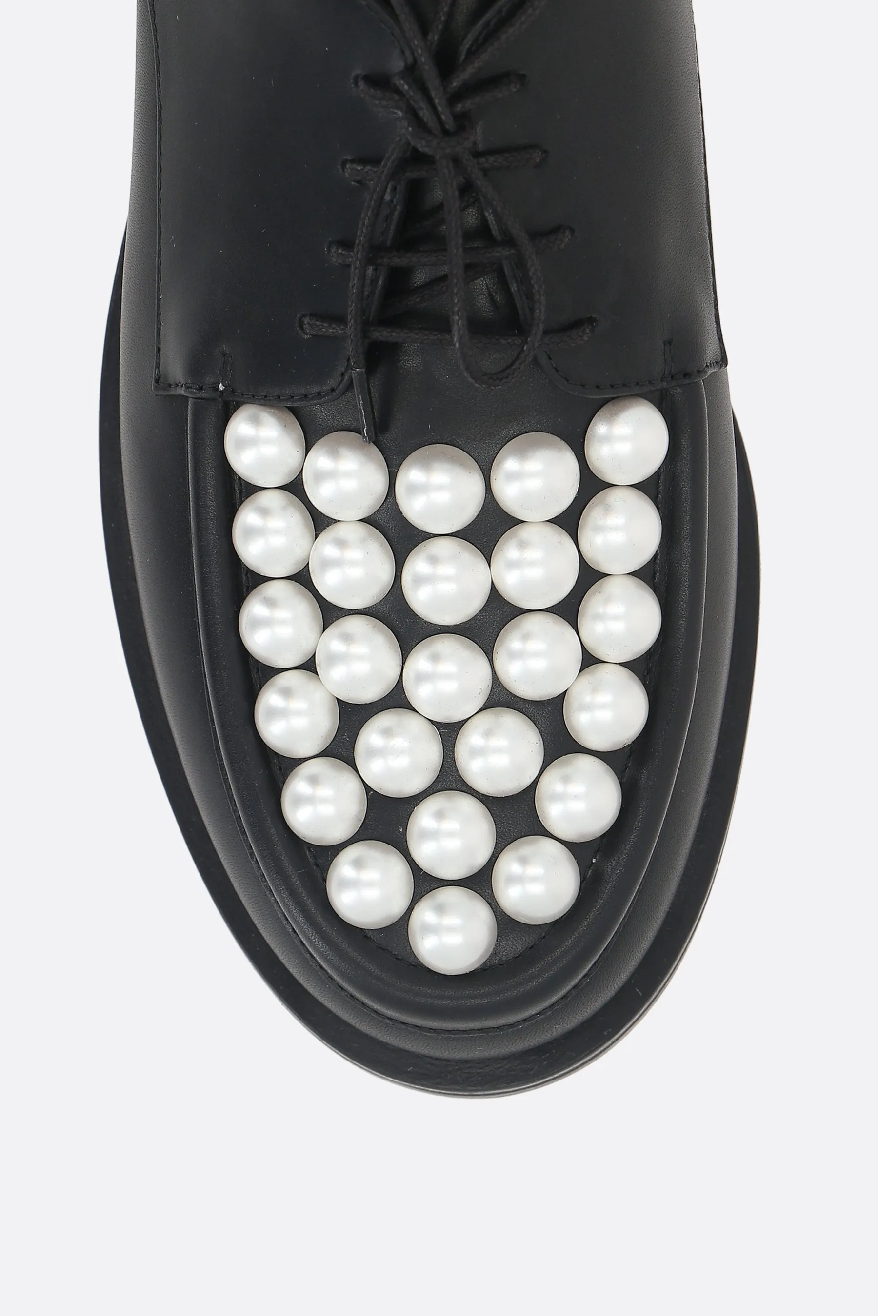 Sirene smooth leather loafers with pearls