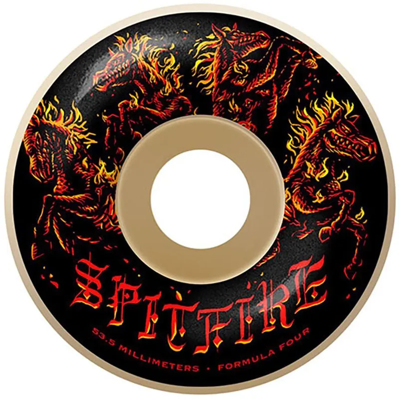 Spitfire 53.5mm 99d Formula Four Apocalypse Radial Skateboard Wheels 4pk