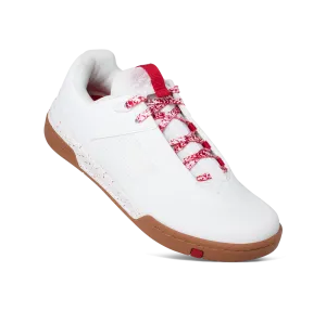 Stamp Lace Flat Shoes - White/Red Splatter