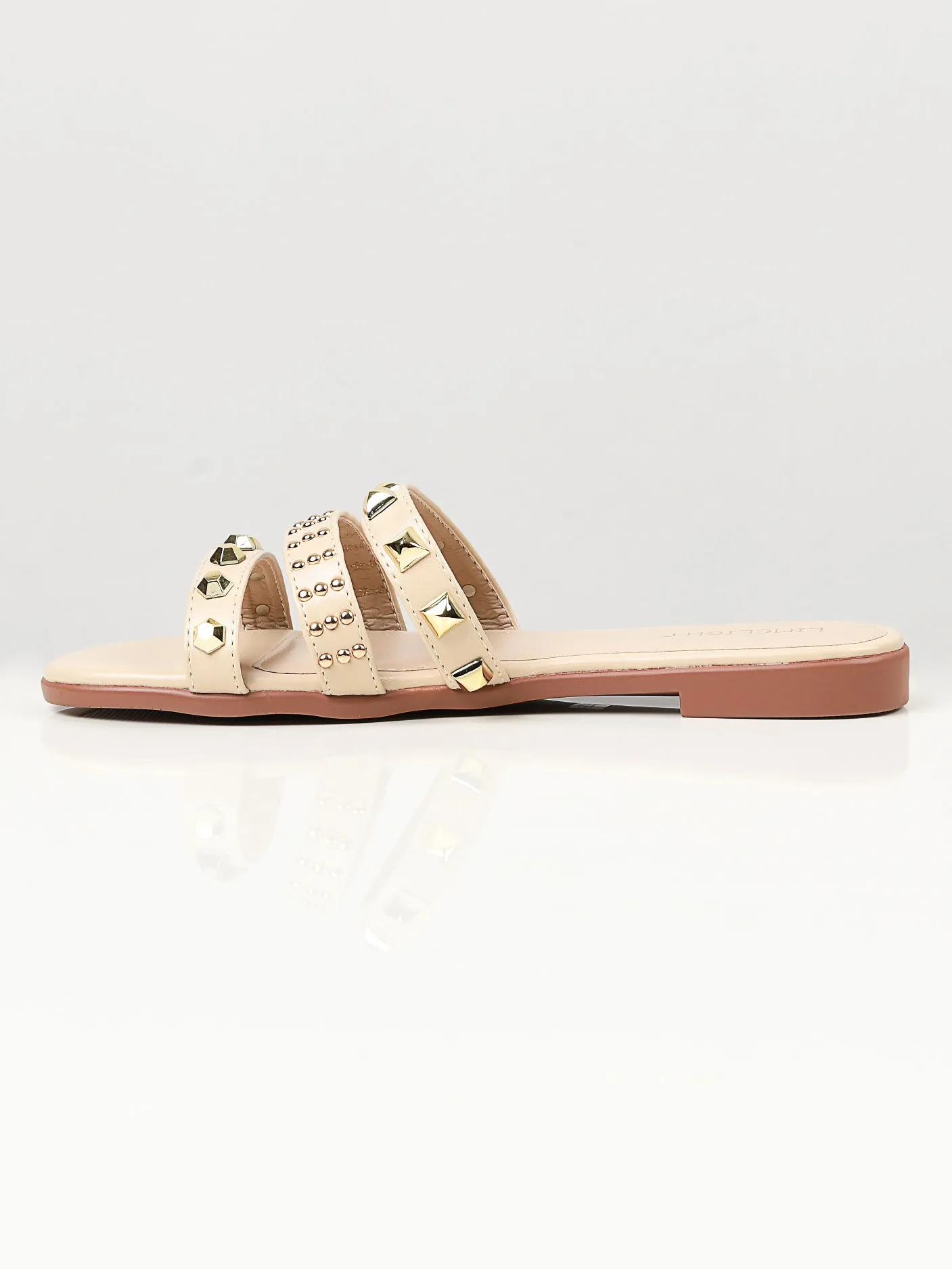 Studded Flats - Beige