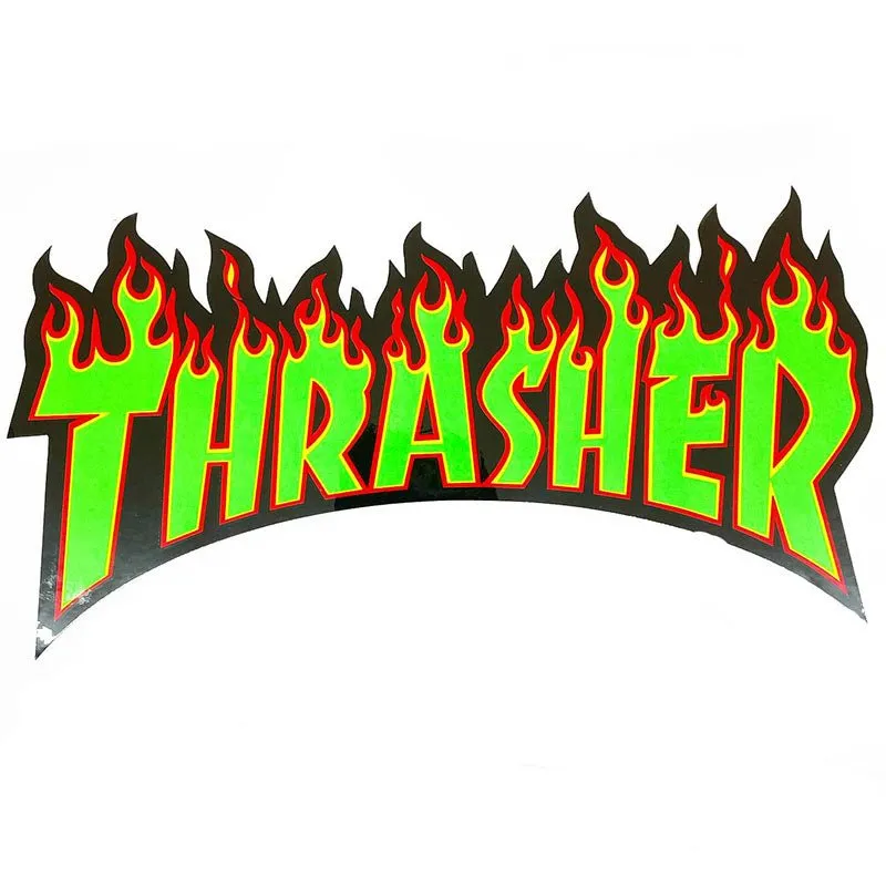 Thrasher Skateboard Magazine FLAME Large 10.5" x 5.5" Stickers