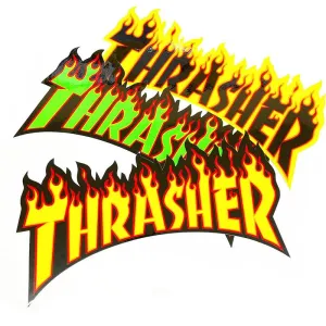 Thrasher Skateboard Magazine FLAME Large 10.5" x 5.5" Stickers