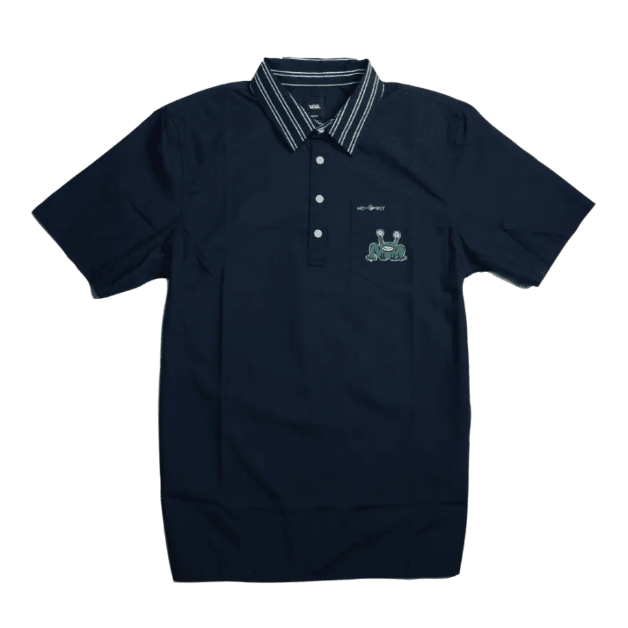 VANS x DANIEL JOHNSTON HOW ARE YOU S/S POLO SHIRT - DRESS BLUES