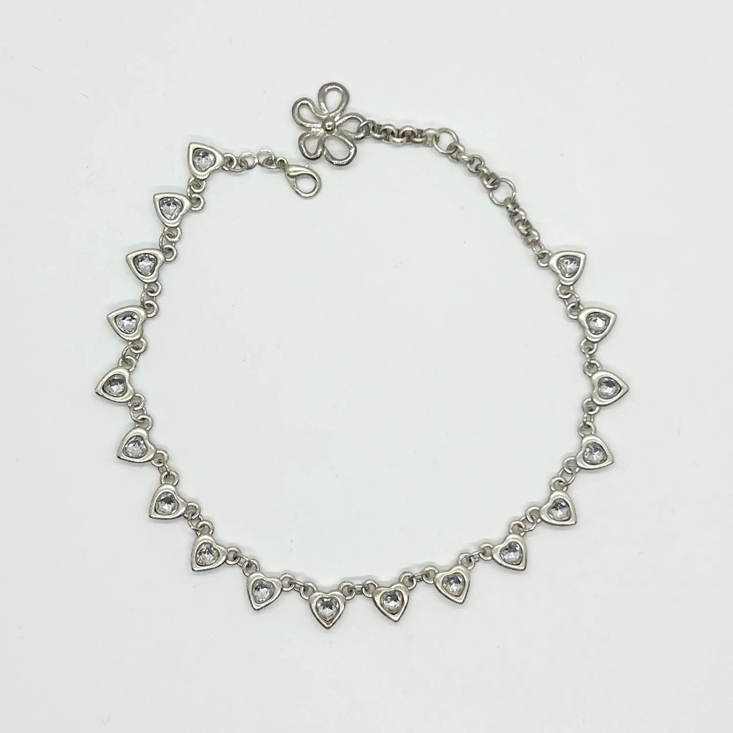 Very Pretty and Elegant Rhinestone Hearts Necklace